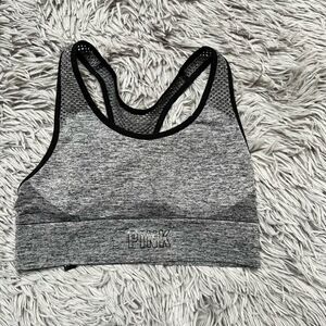 Pink Gray Seamless Sports Bra